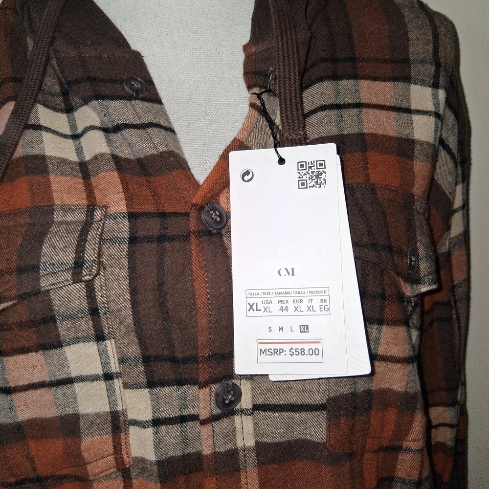 *bogo* Button Up Flannel With Hood - Picture 3 of 4
